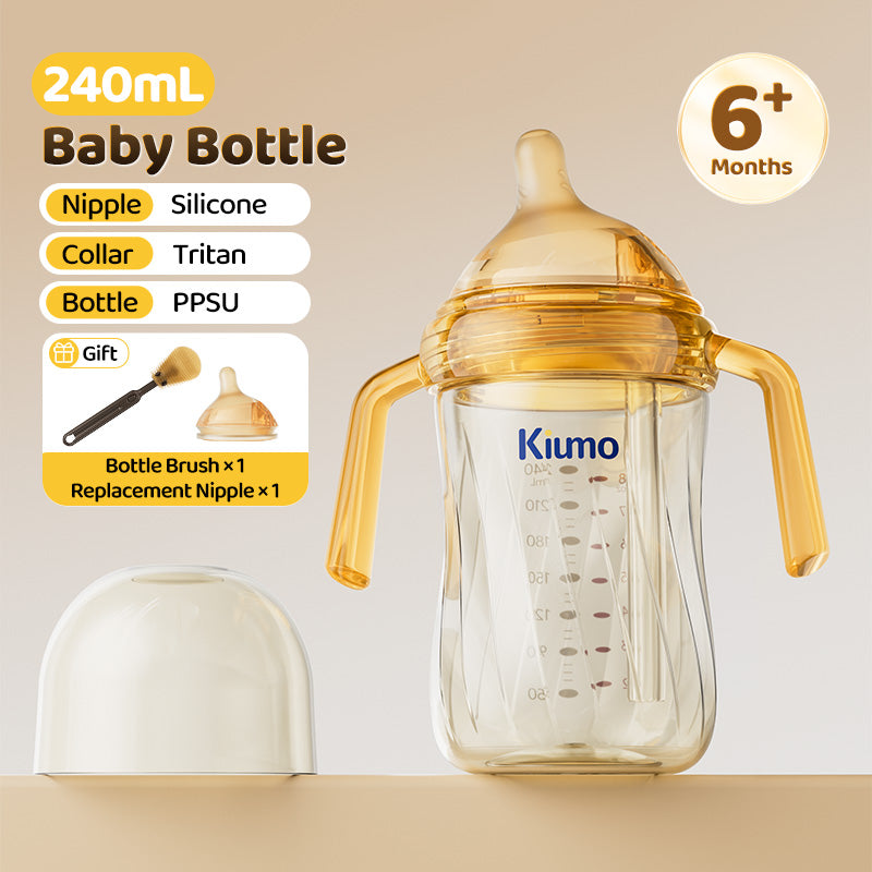 Kiumo 3 PCS Set Botol Susu Anti-Kolik PPSU untuk Bayi 120/180/240ML Botol Susu Bayi Baru Lahir