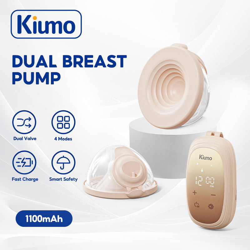 Kiumo Hands Free Breast Pump 4 Modes 12 Levels Smart Touchscreen Wearable Double-Sided Pump For Breastfeeding