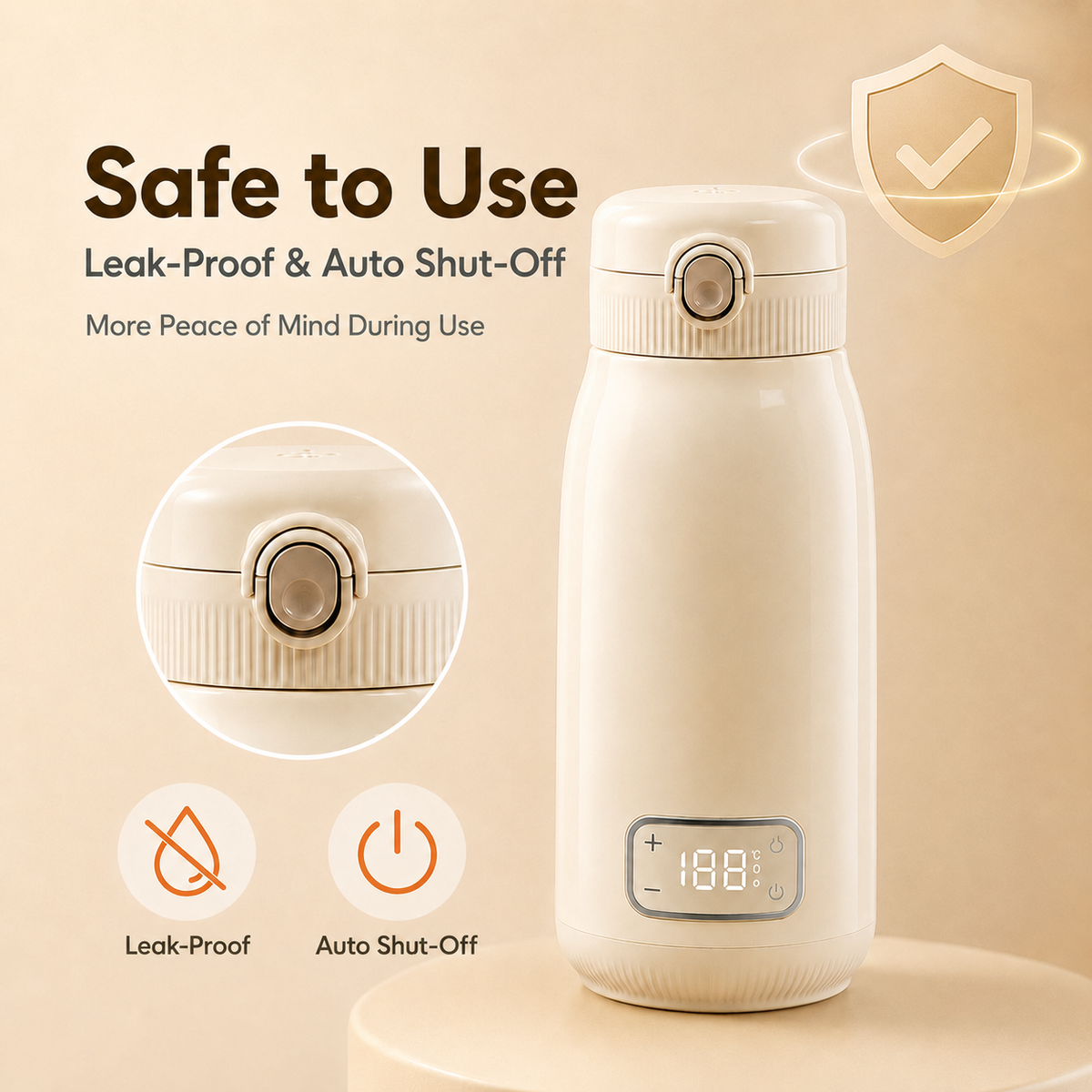 KIUMO Baby Milk Cup 3 Minutes Fast Heating Portable