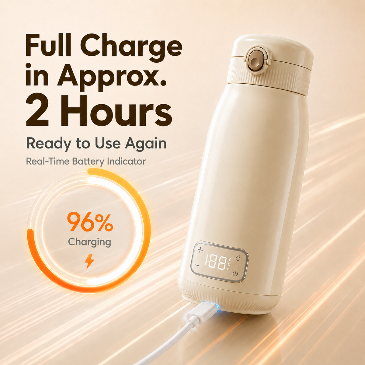 KIUMO Baby Milk Cup 3 Minutes Fast Heating Portable