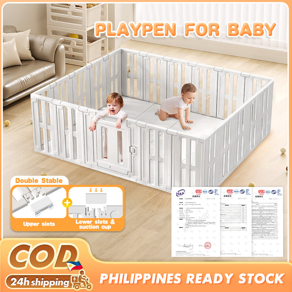 Kiumo Baby Playpen Adjustable Shape Large Baby Indoor Safety Barriers Bed Fence For Baby