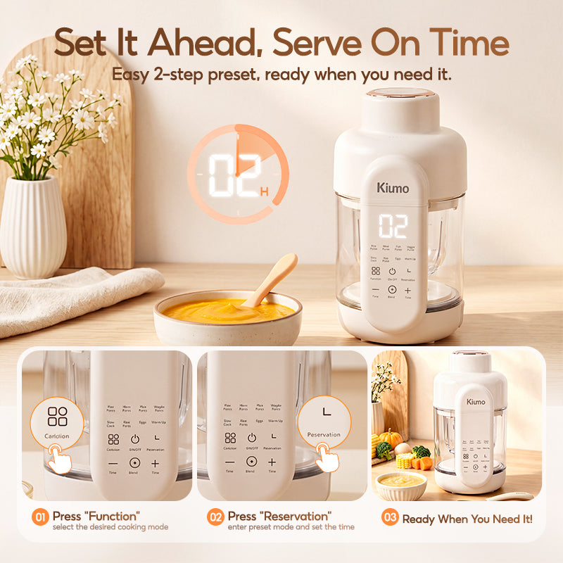 KIUMO 8-in-1 Baby  Steam Blend Food Maker