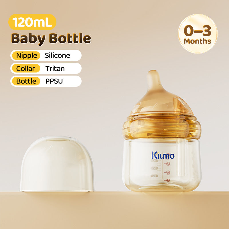Kiumo 3PCS Set PPSU Anti-Colic Feeding Bottle For Baby 120/180/240ML Milk Bottle Newborn Infant Feeding Bottle