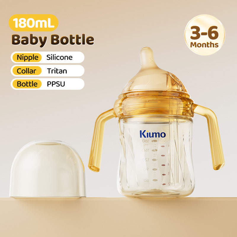Kiumo 3PCS Set PPSU Anti-Colic Feeding Bottle For Baby 120/180/240ML Milk Bottle Newborn Infant Feeding Bottle
