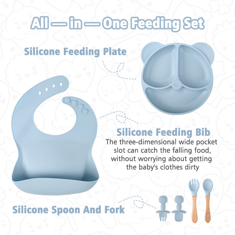 Kiumo Baby Silicone Baby Plate Set