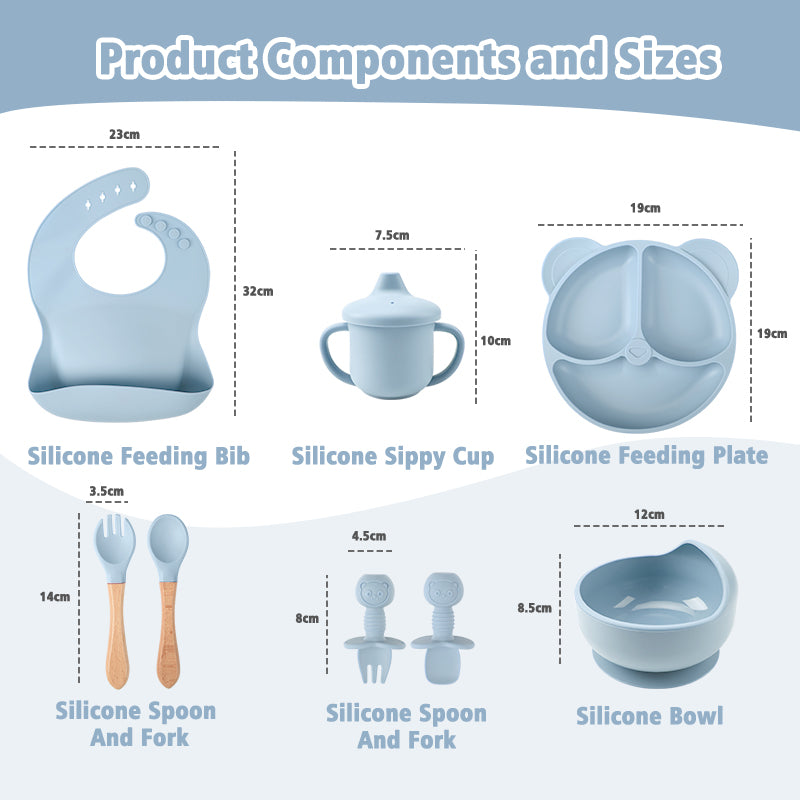 Kiumo Baby Silicone Baby Plate Set