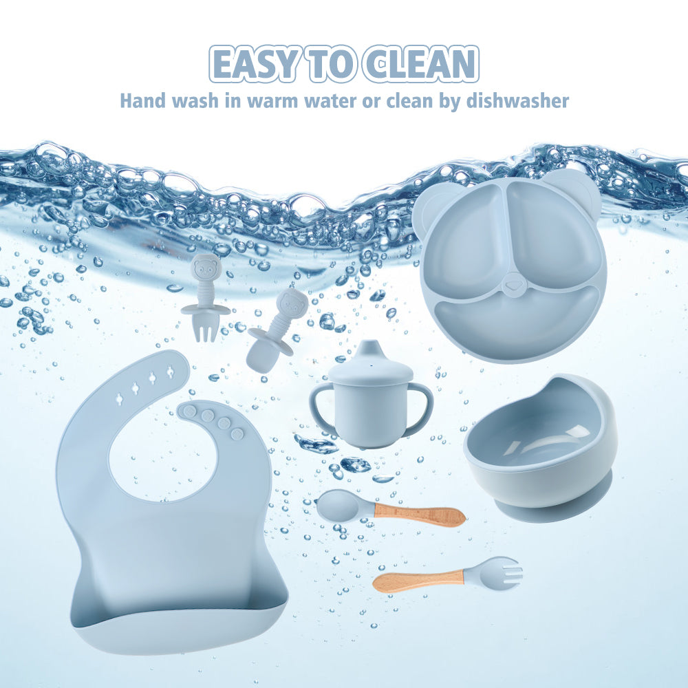 Kiumo Baby Silicone Baby Plate Set